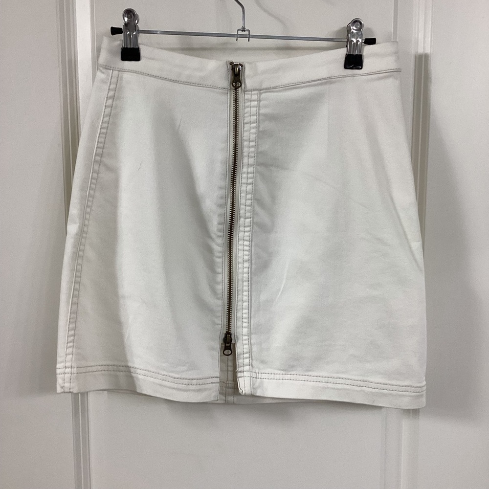 Free People High-Waisted Cream Mini Skirt